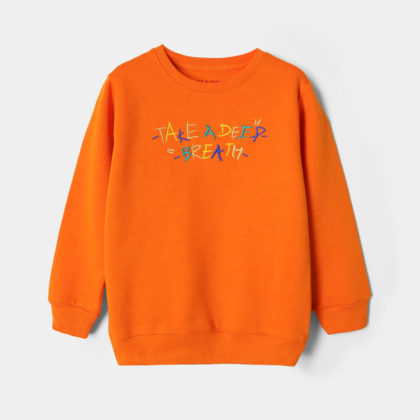 Orange Embroidered Sweatshirt